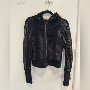 ALO Yoga Black Mesh Hoodie Jacket